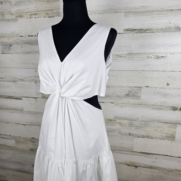 Endless Rose Twist Front Side Cutout Maxi Dress Large Cotton Cottagecore NWT - Picture 8 of 16